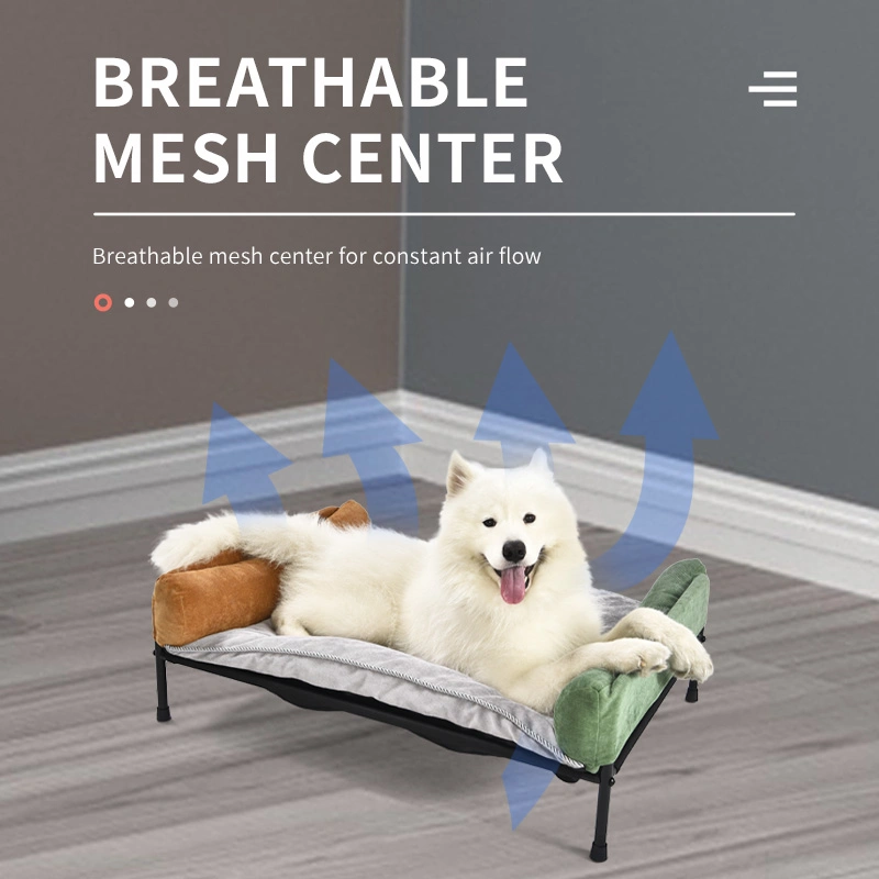 Two in One Breathable Mesh Soft Fabric Dog Elevated Bed