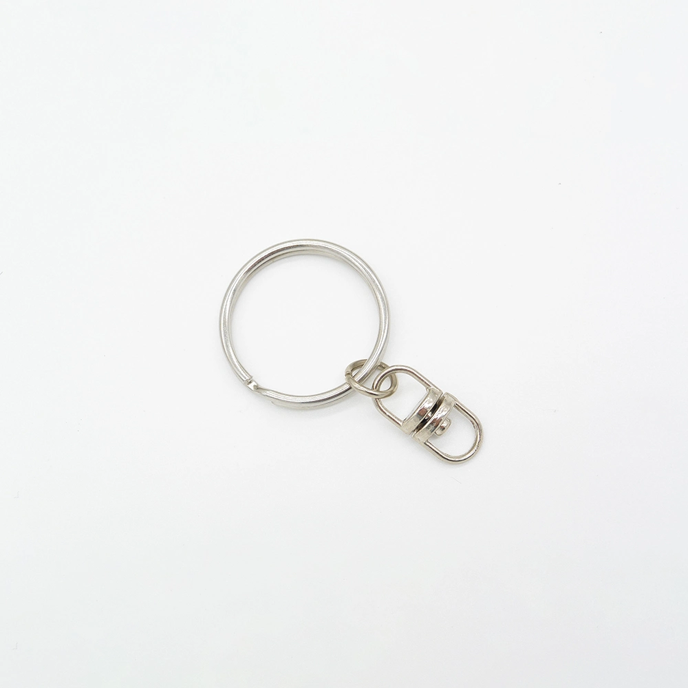 DIY Keychain Parts Silver Iron Nickel Plated 25mm Ring with Eye Eye Swivel Metal Key Chain