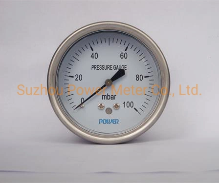 Factory OEM Vertical or Radial Type Low Pressure Gauge 2.5" Dial 100mbar