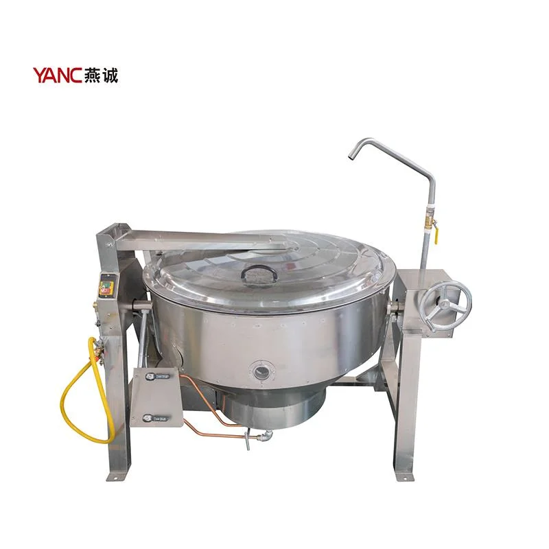 2022 Made in China 200 Litre Gas Heating Pot Tiltable No Stirrer Industrial Cooking Pot