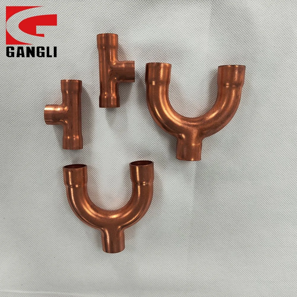 Import From China Air Conditioner Hydraulic Pipe Parts Copper Y-Shaped Tee Manufacture for Midea, Daikin, Gree, LG and So on