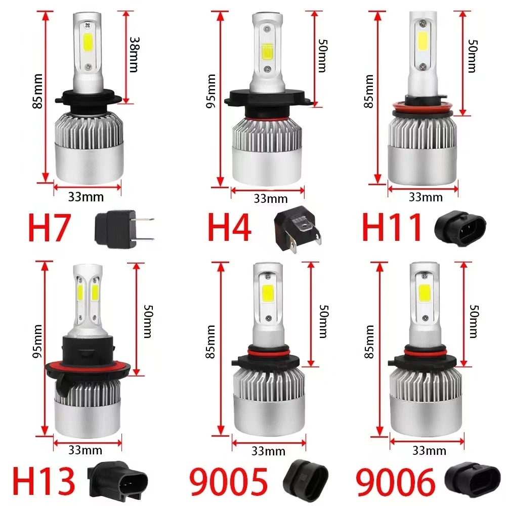 S2 LED Car Light 4300K 6000K 8000K Auto Headlamp H1 H4 H7 H11 H13 9005 Automotive LED Headlight Bulb