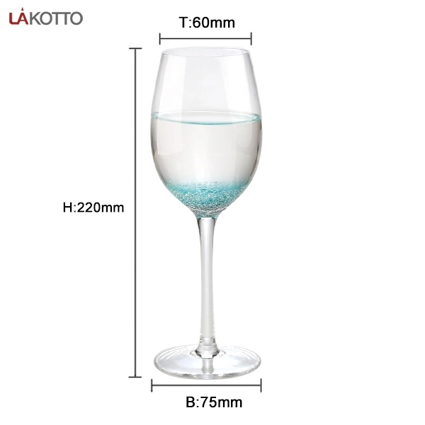 Alimentación de los fabricantes de vino en el hogar utensilios de cocina Hot Spot la venta de cristal con burbujas azul 340ml vaso de vino de cristal