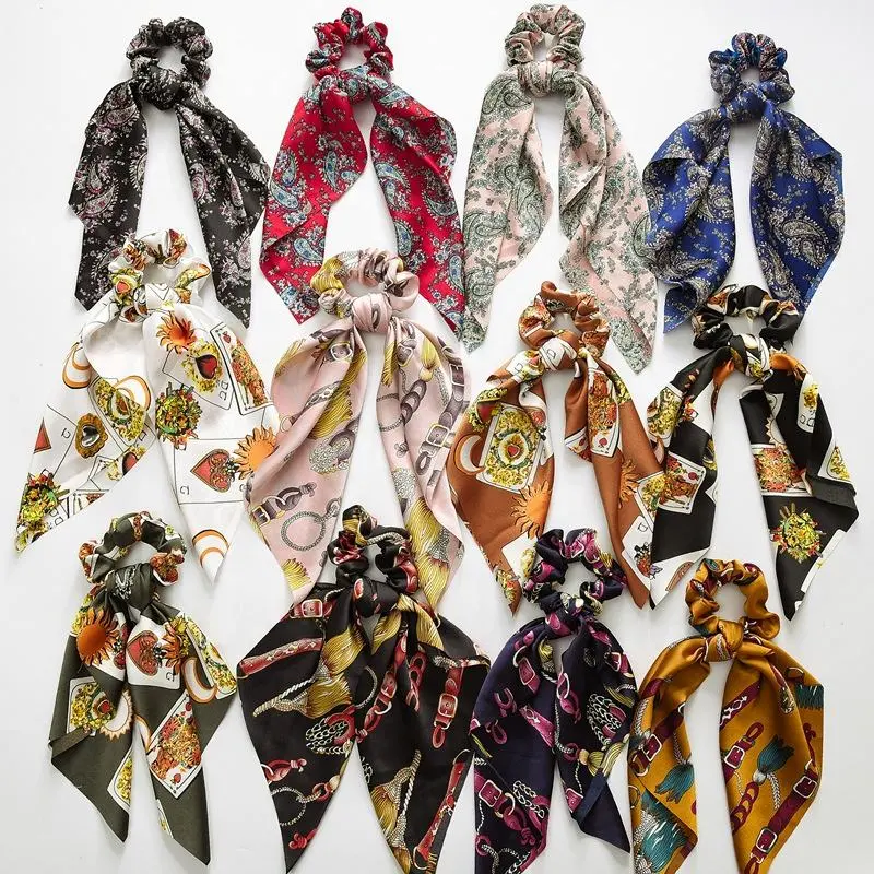 Ponytail Satin Bow Hair Scrunchies Ribbon Hair Bands Scarf Hair Ties Accessories