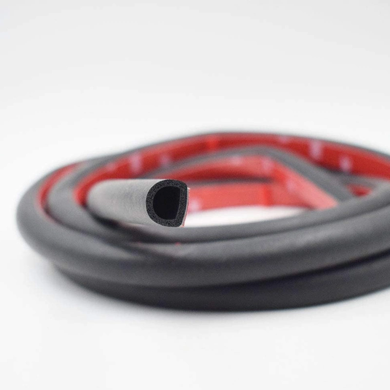 D Shape Sound Insulation Rubber Foam Weather Strip with Self-Adhesive for Car Door Seal