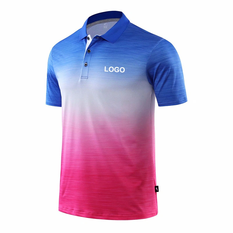 Unisex Couple Polo Shirt Sublimated Badminton Polo Shirt 100% Polyester Custom Running Sports Polo Shirt