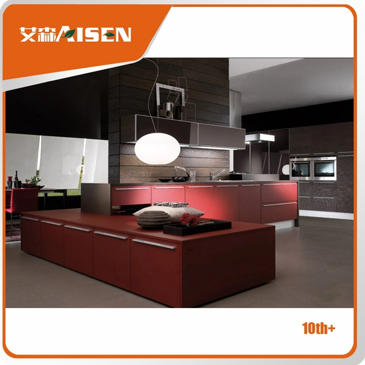 Hot Sell Competitive Price Modern High Gloss Red Lacquer Kitchen Cabinet