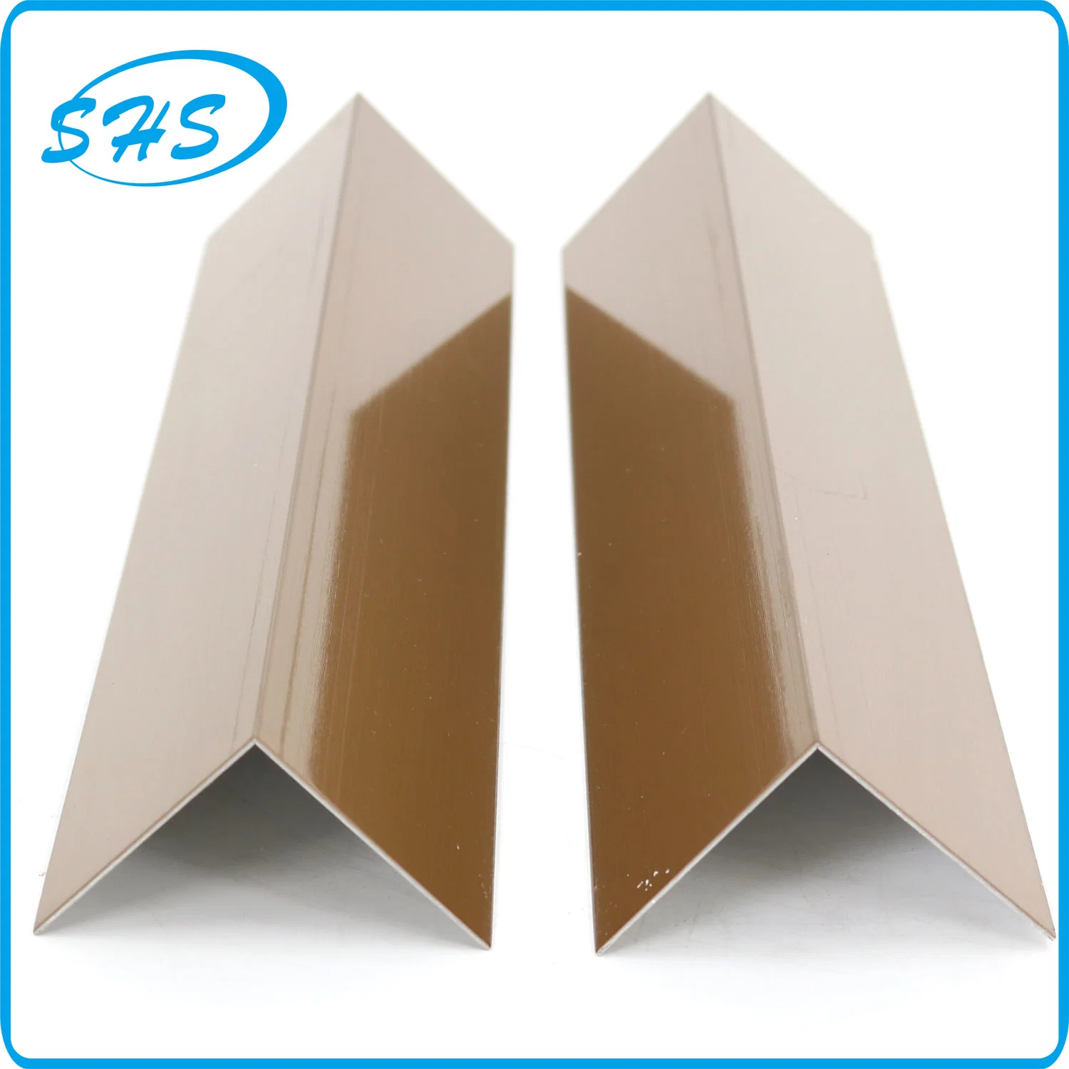 Stainless Steel Angle V-Shape Profile Trim with Ti-Golden Color 800 G Mirror Finish Used as Wall Corner Protector