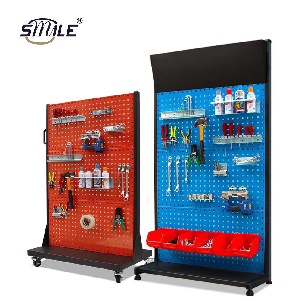 Ferramenta Pegboard de hardware de parede de exposição de sorriso Display plástico de parede Placa de fixação metálica