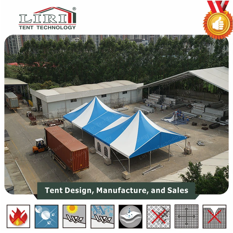 Luxury Custom Made Aluminum Frame High Peak Tent with Blue and White Color for Events