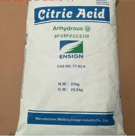Factory Good Price Food Additive Ensign Ttca Bp USP FCC E330 Food Grade Citric Acid Monohydrate Anhydrous