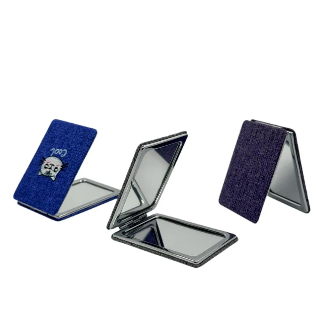 Nouveau style de trame du tissu de broderie Rectangle miroir de métal miroir de maquillage