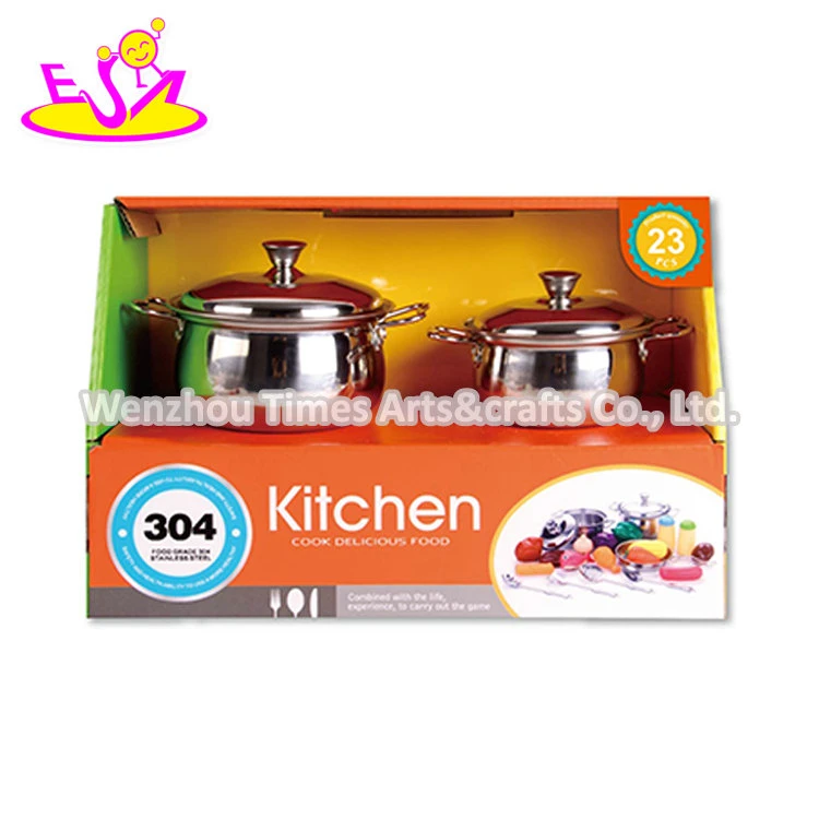 Wholesale 24 PCS Stainless Steel Toy Pots and Pans Set for Children M03A004