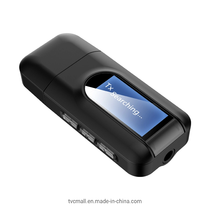 Bluetooth 5.0 2-in-1 USB Dongle Audio Adapter Transmitter and Receiver with LCD Display