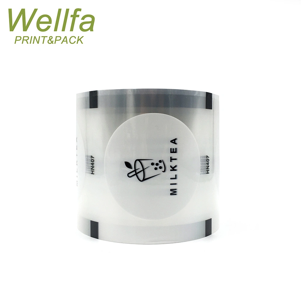 Fábrica Custom Logo flexible transparente PP PET PE Jelly Cup Embalaje rollo suave laminado Café burbuja té película de sellado plástico Película