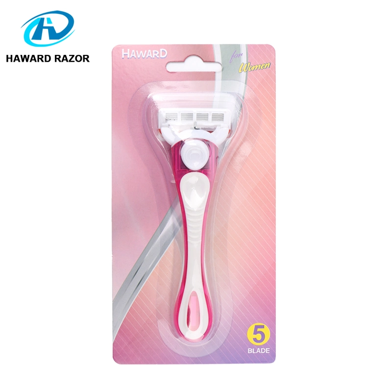 D956L etiqueta privada 5 cuchillas afeitadoras Productos para la eliminación del vello Sistema de Razor de mujeres′ S.