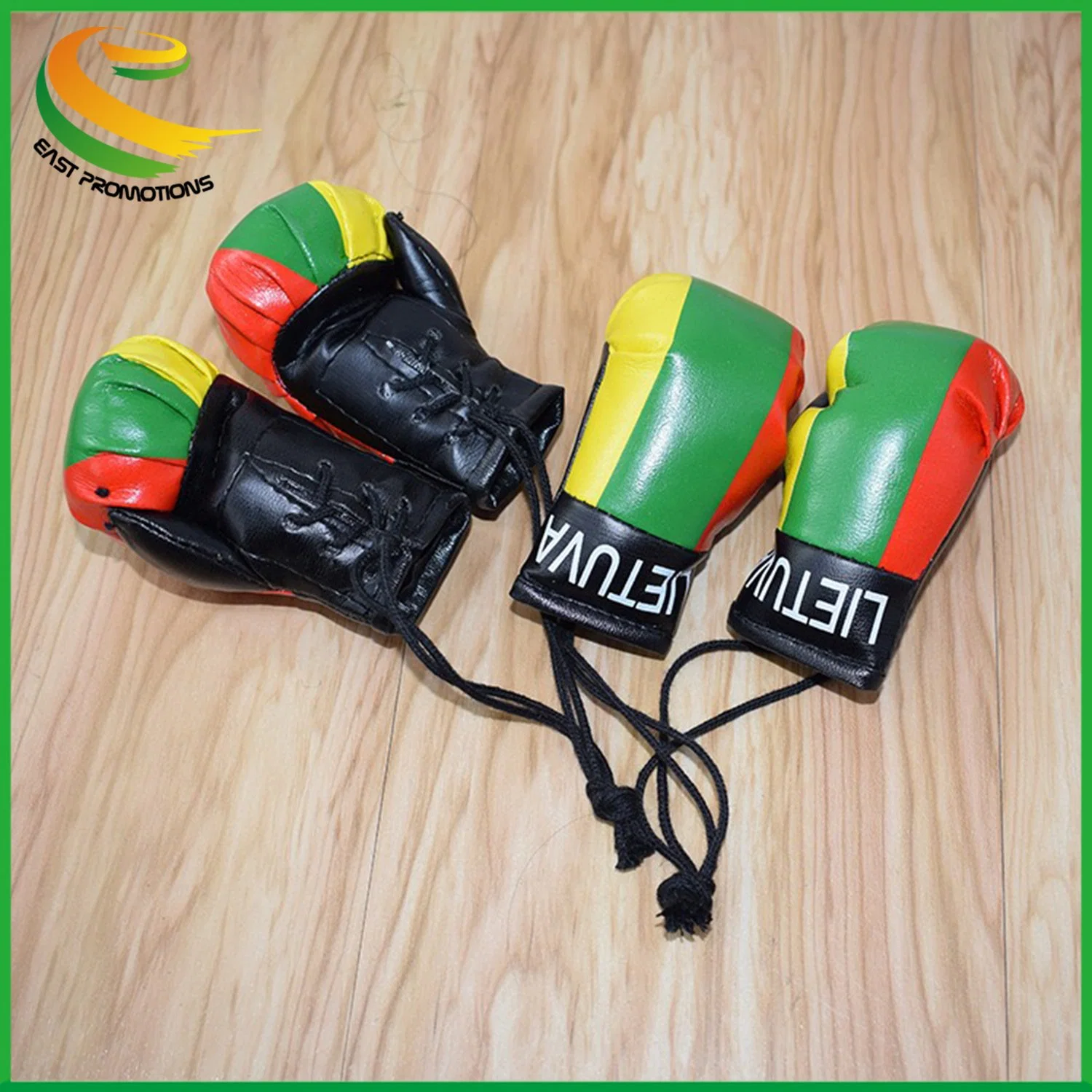 Manufacturer Customized Logo Printed PU Leather Keychain, Mini Boxing Gloves Keyring for Car Hang Decorations