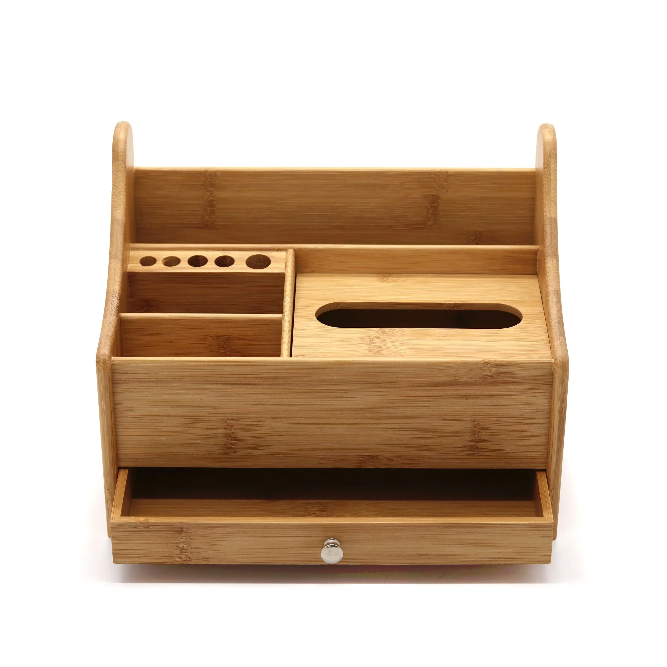 Eco Friendly Carbonized Bamboo Desk Organizer Stationery Packaging Box