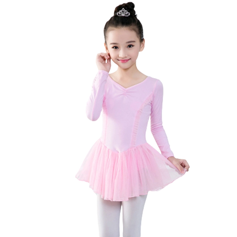 Ballet Dresses Pink Short Sleeve Cotton Girls Kids Ballet Leotards