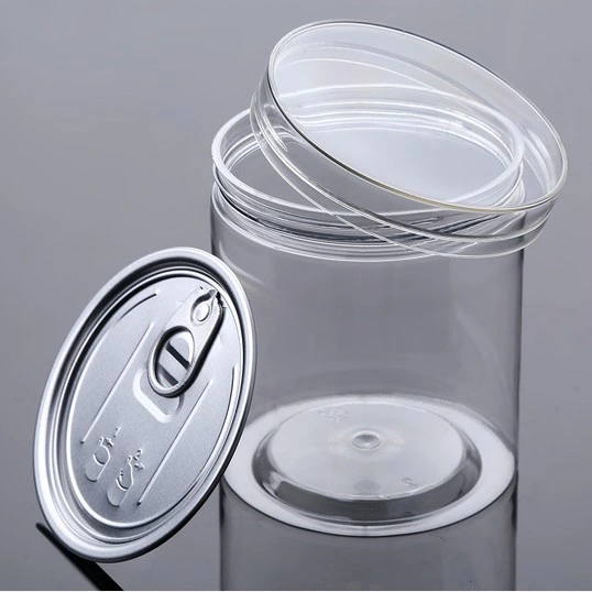 Pet Plastic Food Cans with Easy Open End and Screw Cap