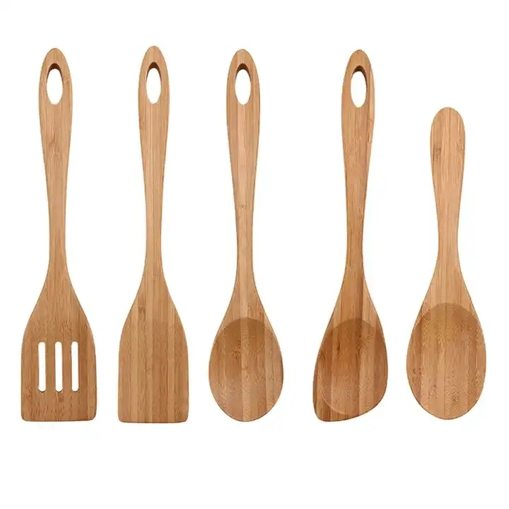 Accessoires de cuisine Spatule en bambou cuillère ustensiles de cuisine ensemble