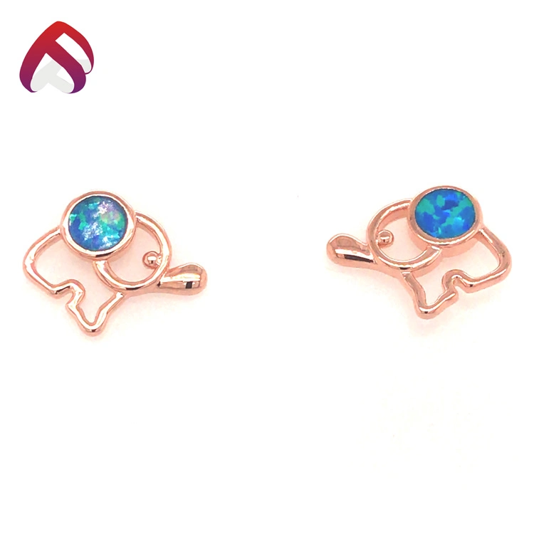 Новая конструкция 925 серебристые Cute Baby Elephant Earring украшения подарок