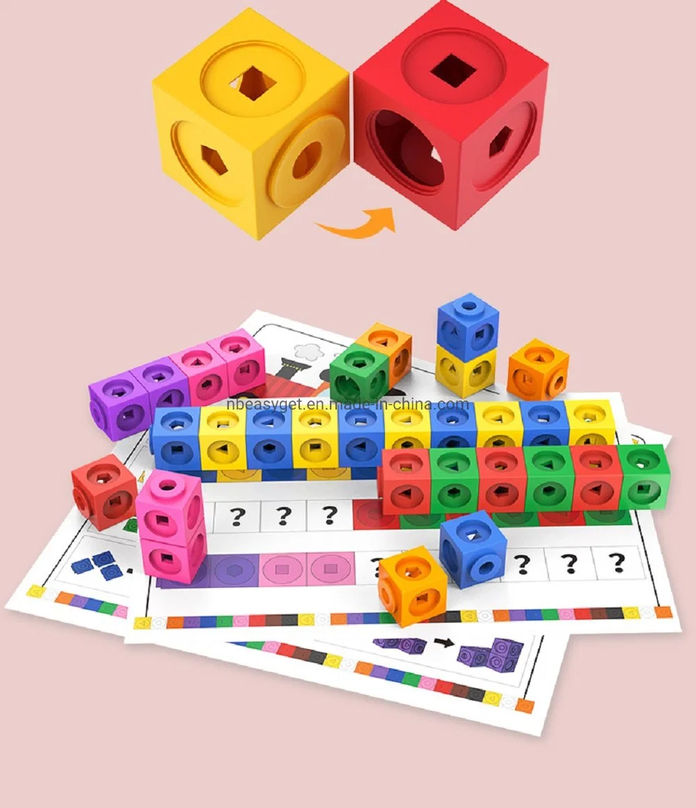 Mathlink Cube Activity Set Learning Resources Math Blocks Cube Educational Brinquedos para melhorar as habilidades de matemática iniciais Montessori STEM Esg17665