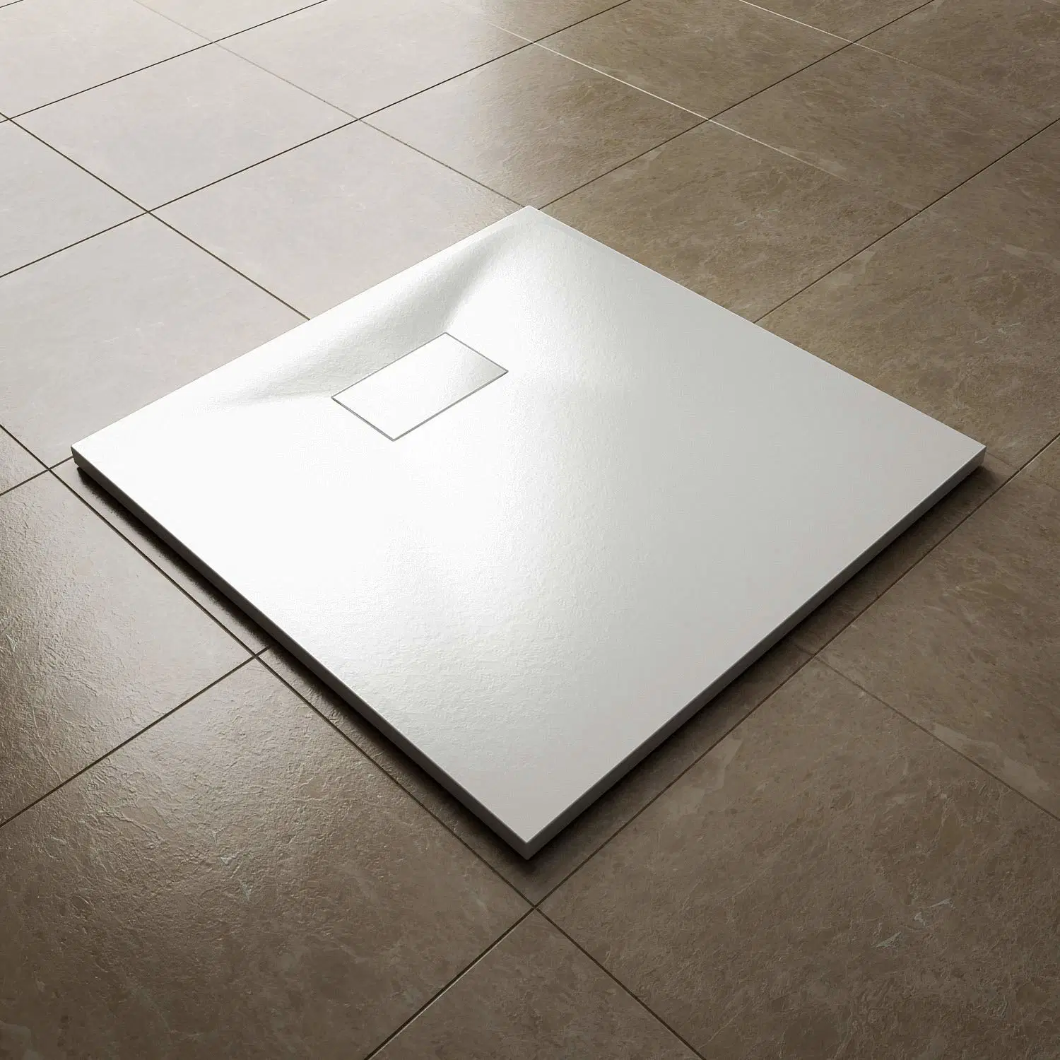 SMC blanca rectangular plato de ducha ABS con acabado de superficie de piedra