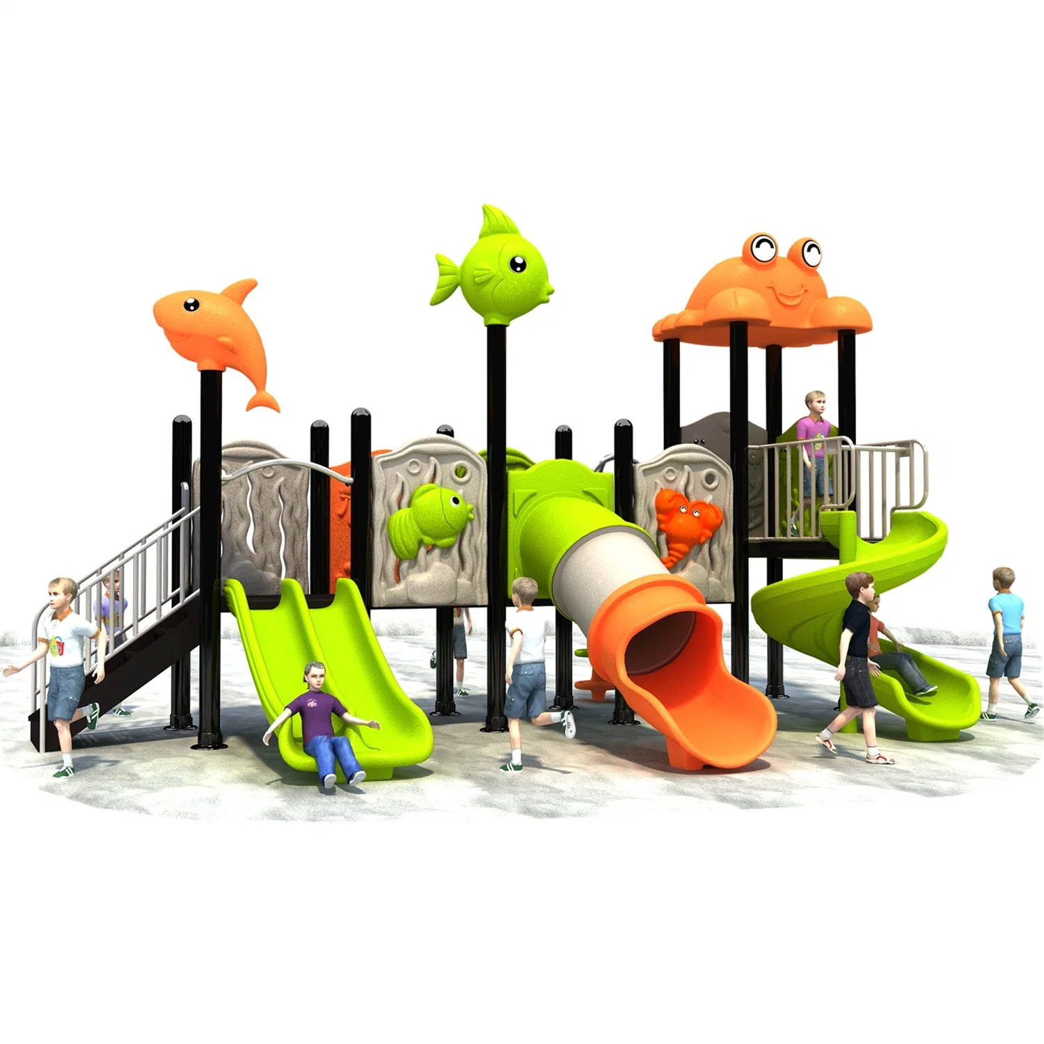 Kinderspielplatz große Plastikrutsche Spielzeug im Freien Spielgeräte