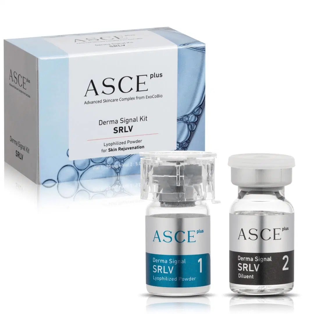 Korea Asce Srlv-S Exosome Freeze-Dried Powder 20mg+ Essence 5ml Ha Acne Inflammation Skin Regeneration Anti-Wrinkle Anti-Aging Anti-Inflammatory Anti-Allergic