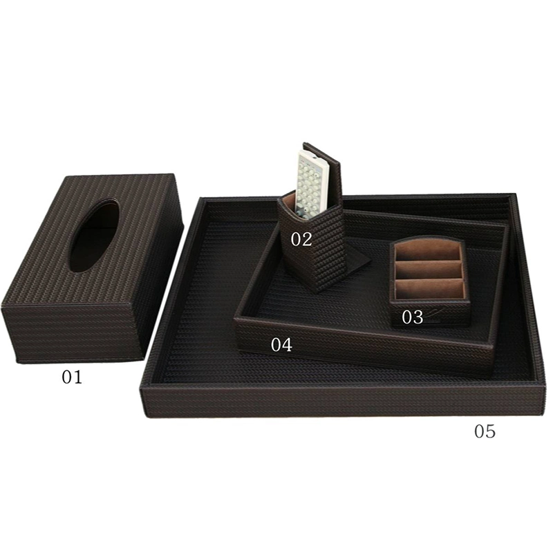 Coffee Straw Mat Series Hotel Leather Amenities Leather Product