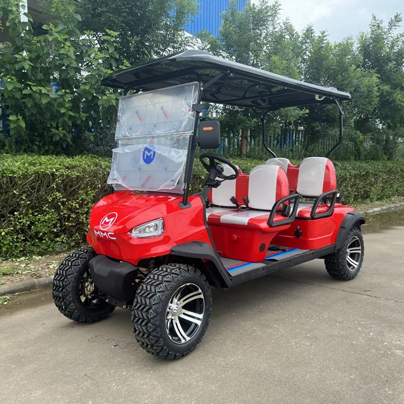 4 Seat Electric Hunting Golf Car with Front Basket Customized 4 Passenger Mini Electric off Road Golf Cart