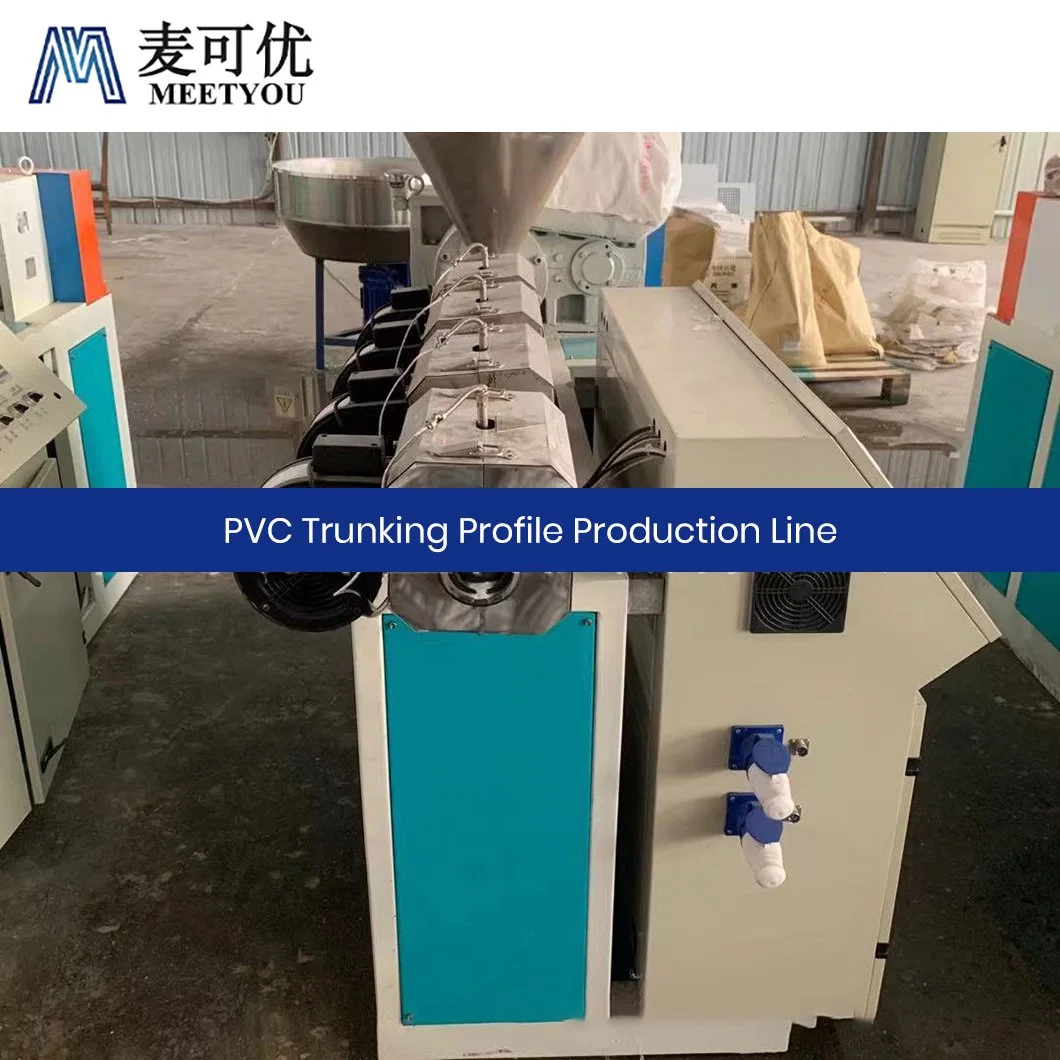 Perfil de máquinas Meetyou produção OEM Custom China uniforme de PVC Plasticization PVC Trunking Extruder fábrica de máquinas Configurar máquina de corte duplo