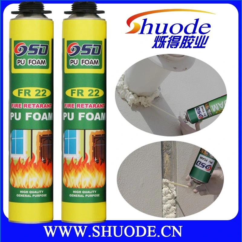 Fire Resistant B2 Class Light Yellow Closed Cell Sealant Spray PU Foam