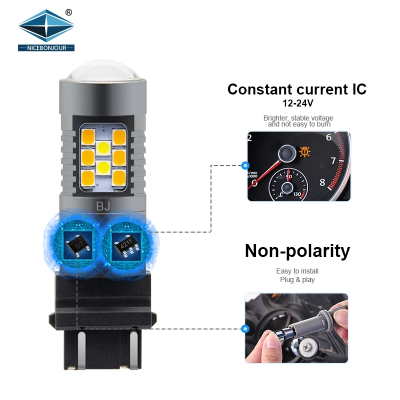 Auto Bernstein weiß Schalter Zurück LED Rücklicht Signal LED Rücklicht 1157 3157 7443 LED zweifarbige Lampe