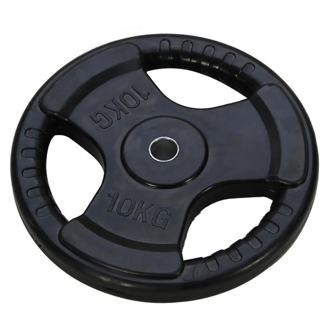 Tri-Grip Black Rubber Coated Olympic Weight Plate