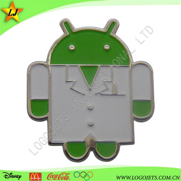 Fashion Customized Metal Iron Stamp Soft Enamel Android Souvenir Badge Lapel Pin Corporate Gift