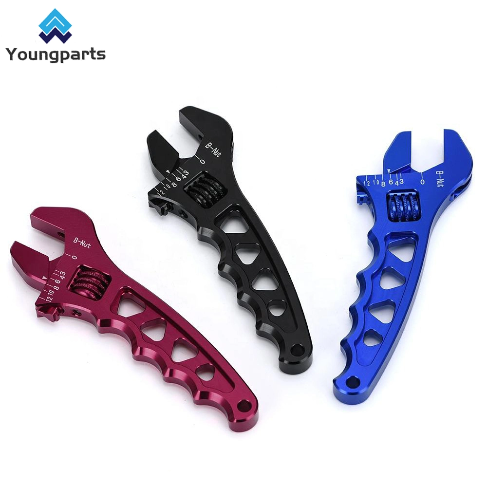 Youngparts Cross Border Hot Selling Original Factory Modified Auto Parts Adjustable Aluminum Wrench Wholesale/Supplier in Red Blue and Black