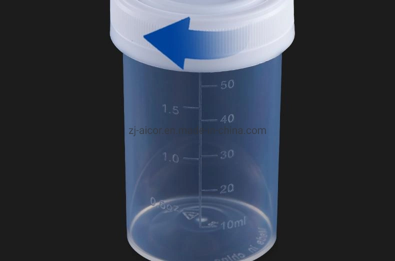 Medical Specimen Container Factory Direct Disposable Sterile Sampling Cup Specimen Cup with Label 60ml Urine Container