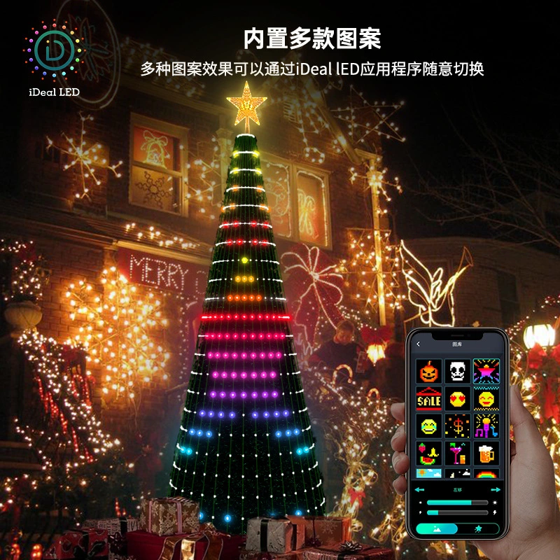 Guirlande lumineuse à LED variable pour la décoration d'arbre extérieur, étanche, avec télécommande, pour Noël.