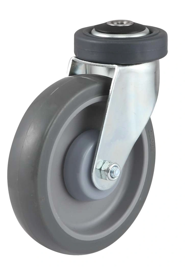 Threaded Stem TPR Wheel Supermarket Cart Caster