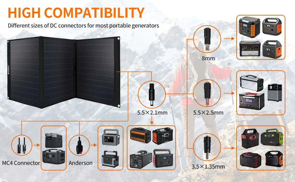 Camping La generadora de energía solar generador de energía solar portátil