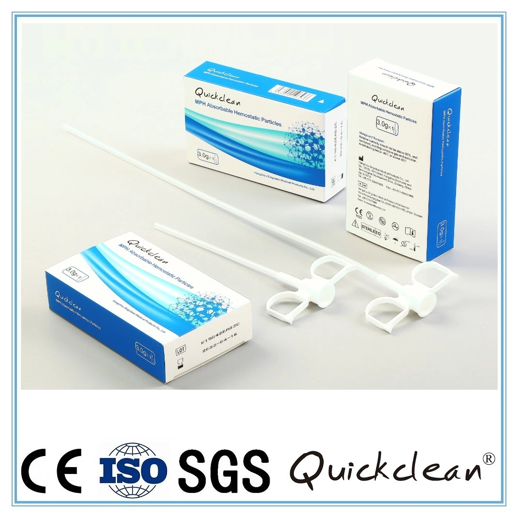 Quickclean Zhejiang Productos de alta calidad botella 0,5 G, 1g. 3G 5g de polvo hemostático quirúrgico