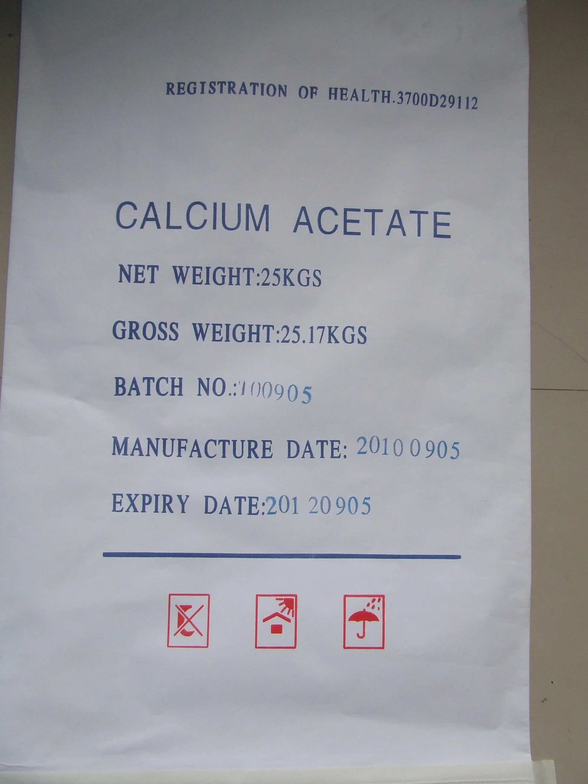 Acetato de calcio de grado alimentario CAS 62-54-4 Entrega rápida