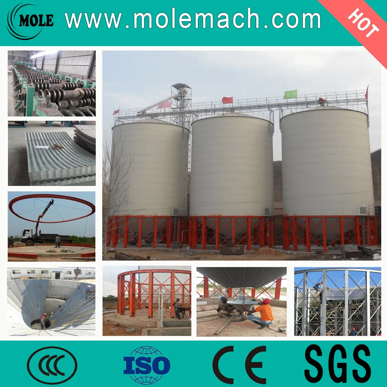 Galvanzied Corn Storage Steel Silo for Sale