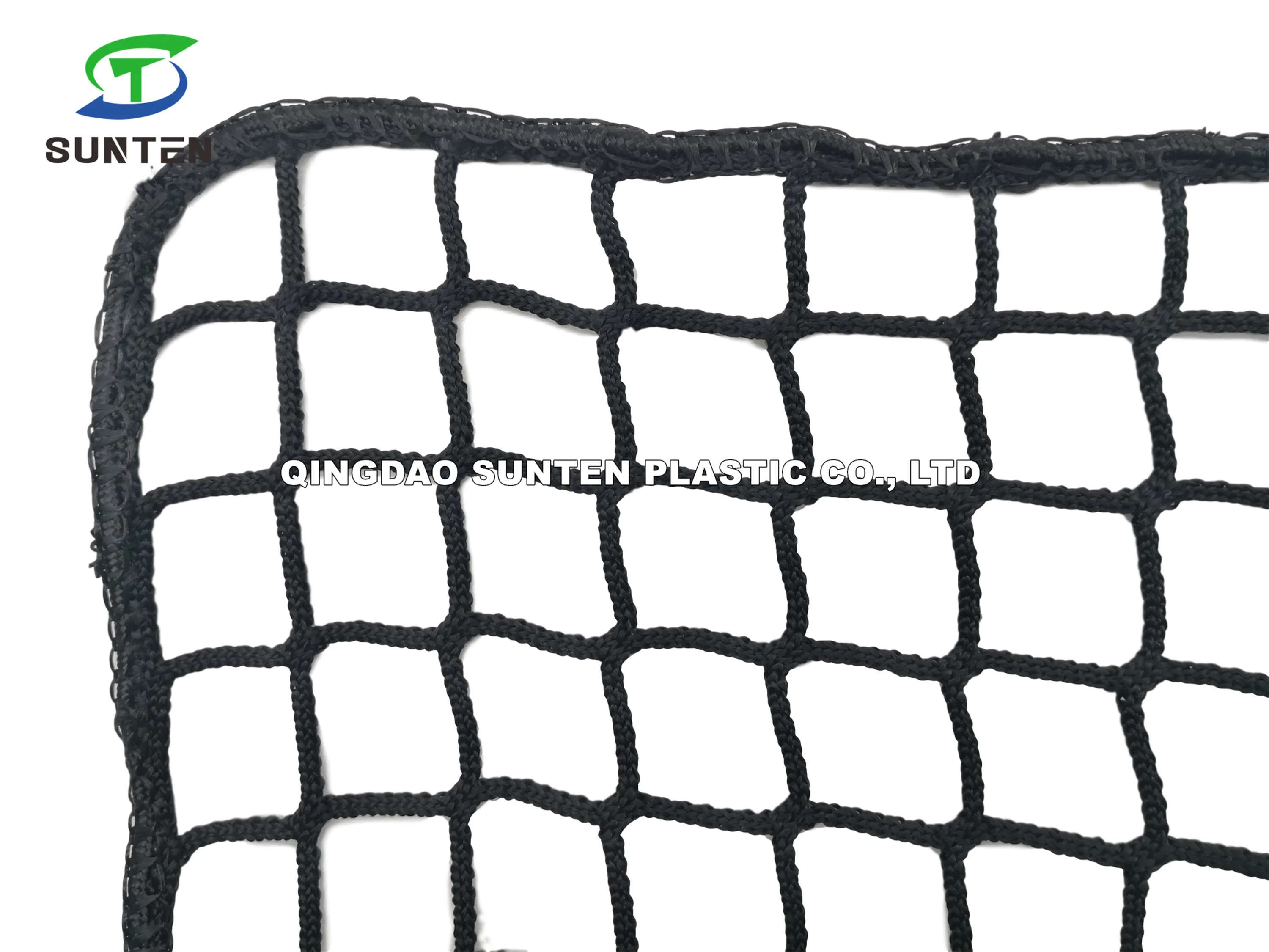 Black Color Polyester Knotless Cargo Net, Container Net, Fall Arrest Net, Safety Catch Net in Construction Sites, Amusement Park