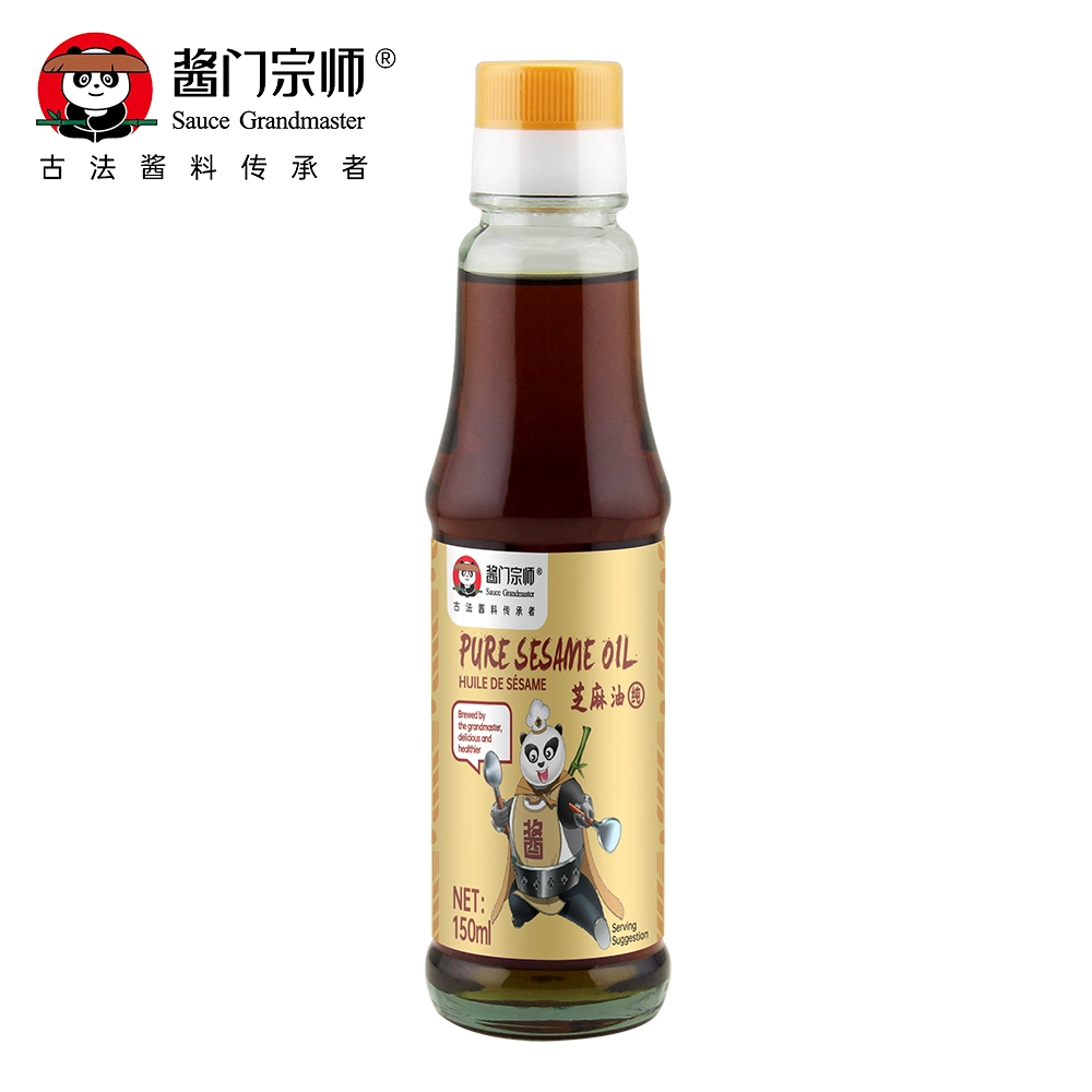 Hot Pressed Edible Oil Manufacturer Seasoning Oil Mason Jar Sauce Grandmaster 500ml Pure Sesame Oil for Supermarkets, Food Industry