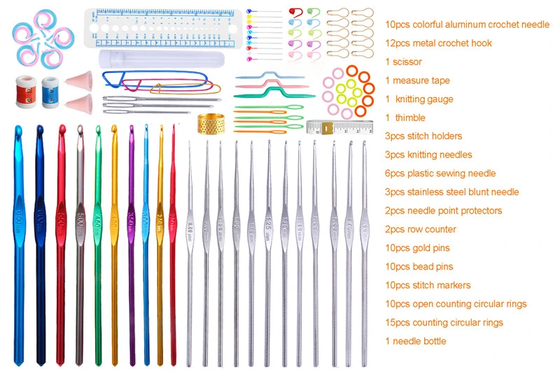 Wholesale/Supplier 100PCS/Set DIY Crochet Hook Set with Hand Knitting Needles Sewing Tools Crochet Hook Kit