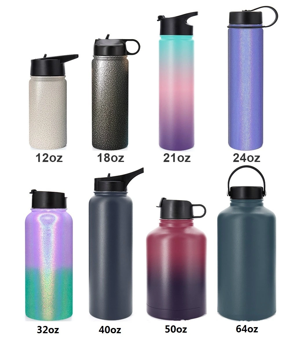 Amazon Source Hydrated Flask Vacuum Cup Stainless Steel Custom Logo Double Wall Keep Warm Cool Water Bottle