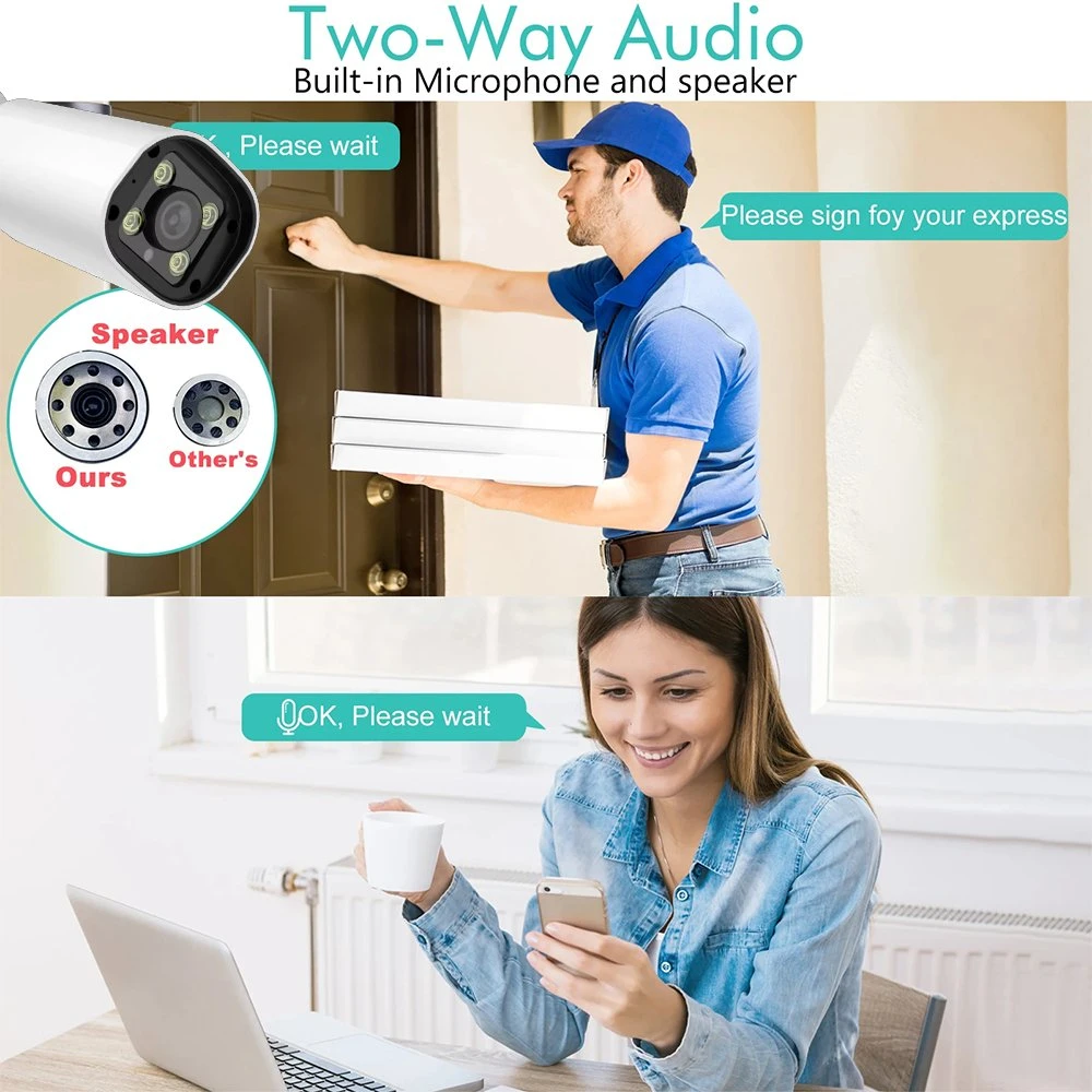 4K Poe Security Camera System with Two Way Audio